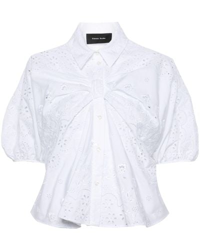 Simone Rocha Broderie Anglaise Cotton Shirt - White