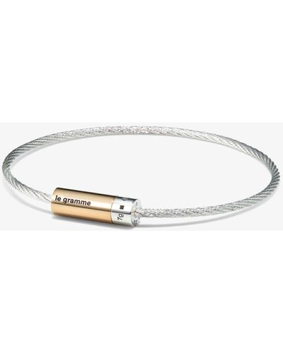 Le Gramme 18kt Gold And 9g Polished Bicolor Cable Bracelet - Unisex - Sterling /18kt Yellow Gold - Metallic