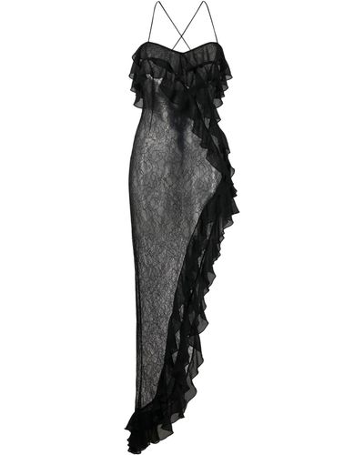 De La Vali Tranquilla Ruffled Maxi Dress - Women's - Rayon/nylon - Black