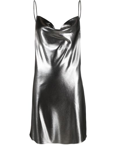 ROTATE BIRGER CHRISTENSEN Rotate Metallic Mini Slip Dress - Black