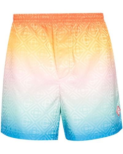 Casablancabrand , Pink And Blue Gradient Swim Shorts - Men's - Polyester