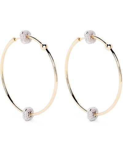 Eera Eéra - 18k Yellow Ninety Diamond Hoop Earrings - Women's - 18kt /diamond - Natural