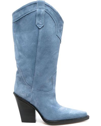 Paris Texas Dakota Western-panelled Boots - Blue