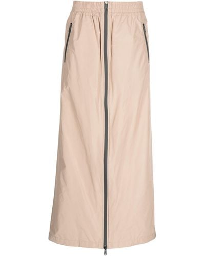 Brunello Cucinelli Two-way Zip-up Maxi Skirt - Natural