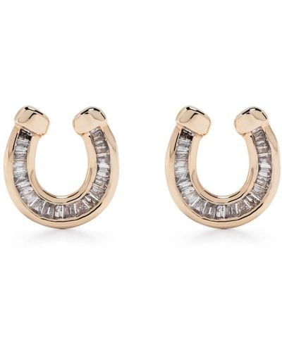 Adina Reyter 14k Yellow Horseshoe Diamond Stud Earrings - Women's - 14kt Yellow /diamond - Natural
