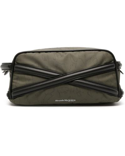 Alexander McQueen Panelled Gabardine Wash Bag - Men's - Polyester - Grey