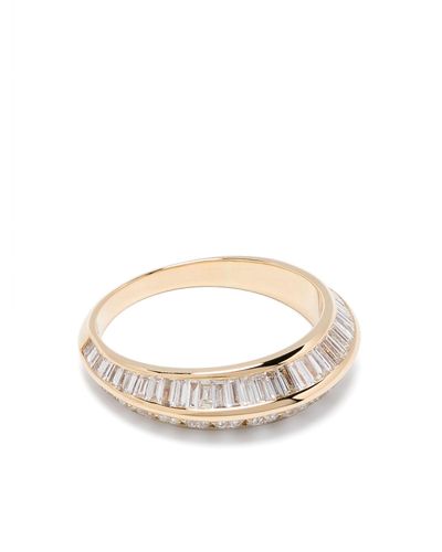 Lizzie Mandler 18k Yellow Crescent Diamond Ring - White
