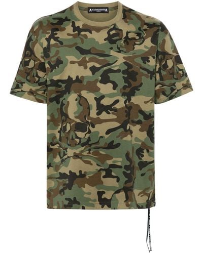 Mastermind Japan Camouflage-print Cotton T-shirt - Men's - Cotton - Green