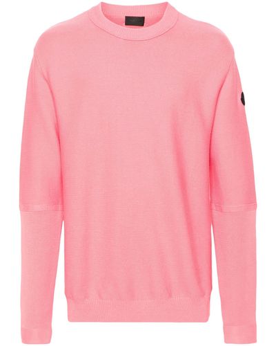 Moncler Logo Appliqué Cotton Jumper - Pink