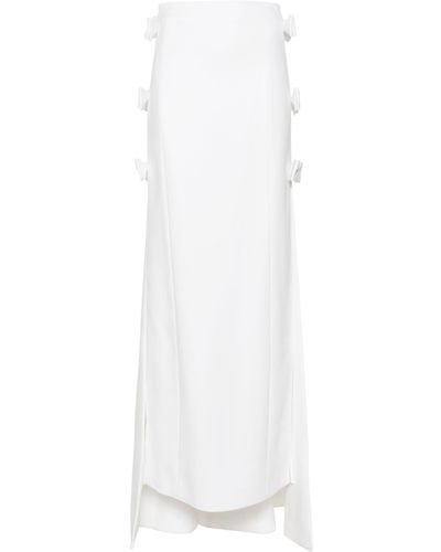 Huishan Zhang Sabina Bow-detail Crepe Midi Skirt - White