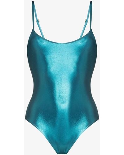 Oceanus Savannah Metallic Swimsuit - Women's - Polyamide/lycra - Blue