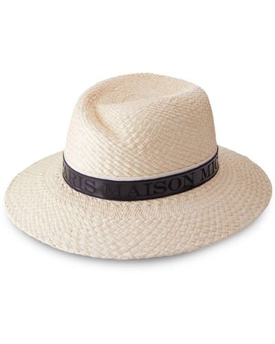 Maison Michel Virginie Straw Fedora Hat - Natural