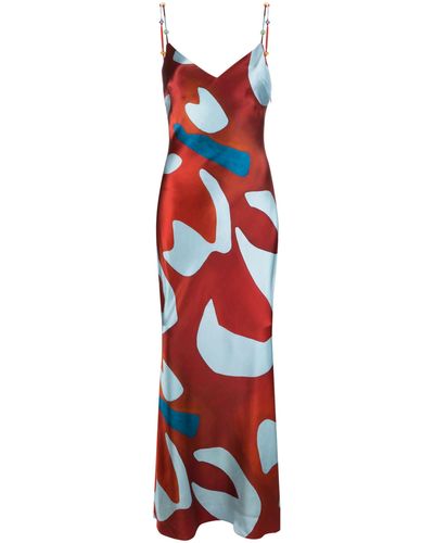 Sir. The Label Frankie Silk Slip Dress - Red