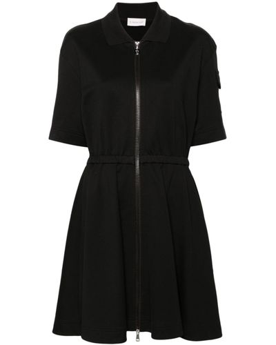 Moncler Logo-appliqué Flared Mini Dress - Women's - Cotton/polyamide - Black