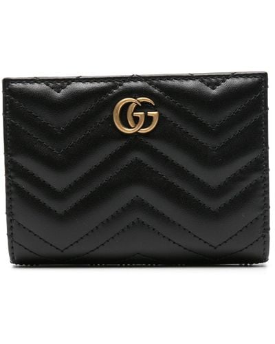 Gucci gg Marmont Leather Bi-fold Wallet - Black
