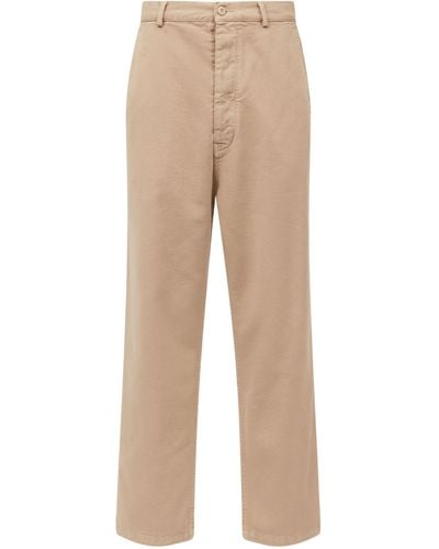 MM6 by Maison Martin Margiela Neutral Logo-embroidered Cotton Trousers - Natural