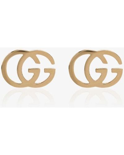 Gucci 18kt Yellow Gold Double G Earrings - Metallic