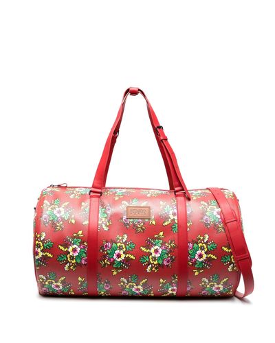 KENZO Pop Bouquet Leather Duffle Bag - Red