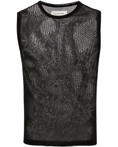 Feng Chen Wang Lace-knit Vest - Men's - Polyamide/cotton - Black