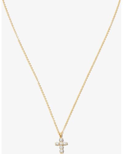 Anita Ko 18k Yellow Cross Diamond Necklace - Metallic