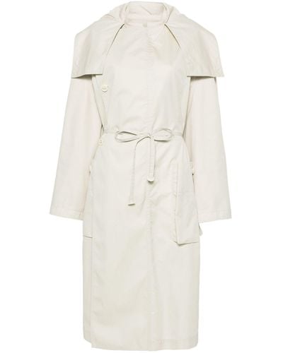 Lemaire Neutral Oversize-flap Trench Coat - Women's - Cotton/polyamide - White