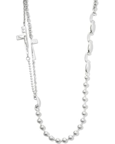 SWEETLIMEJUICE Sterling Split Crucifix Necklace - White