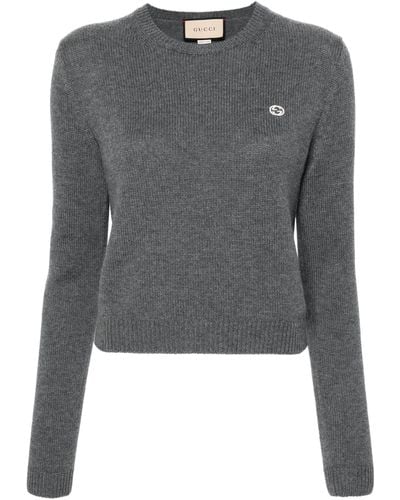 Gucci gg Cashmere Sweater - Women's - Wool/cashmere - Gray
