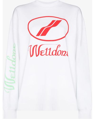 we11done Logo Print Cotton Sweatshirt - Women's - Cotton - White