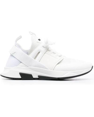 Tom Ford Lace-up Trainers With Logo Patch - White