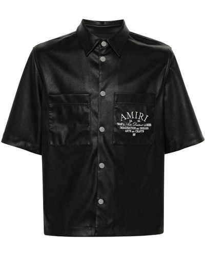 Amiri Arts District Faux-leather Shirt - Black