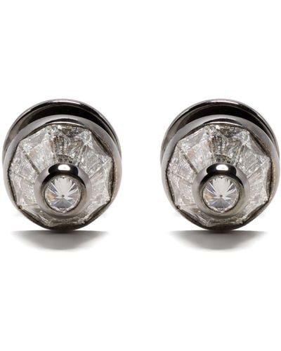 Nikos Koulis 18k White Gold Energy Diamond Stud Earrings - Gray