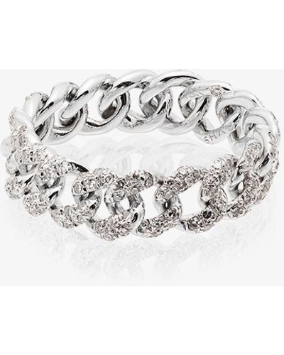 SHAY 18kt White Gold And Diamond Link Ring