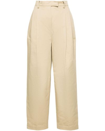 LVIR Neutral Straight-leg Cotton Trousers - Natural