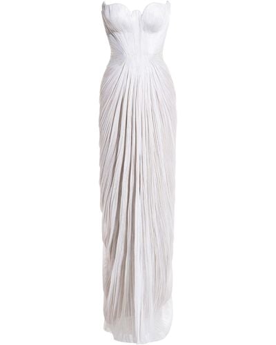 Maria Lucia Hohan Jasleen Pleated Gown - White