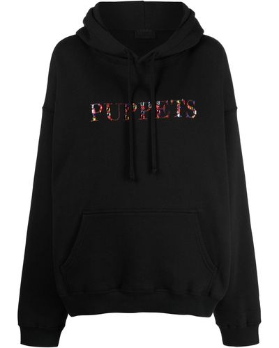 Puppets and Puppets Logo-embellished Hoodie - Women's - Cotton/polyester - Black