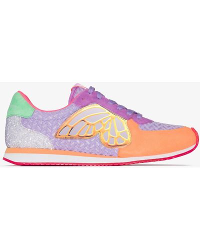 Sophia Webster Purple And Chiara Butterfly Trainers - Pink