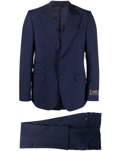 Gucci Single-breasted Wool-blend Suit - Blue