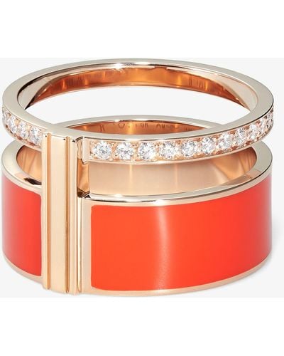 Repossi 18k Rose Gold Berbere Chromatic Diamond Ring - Women's - Diamond/18kt Rose Gold/enamel - Pink
