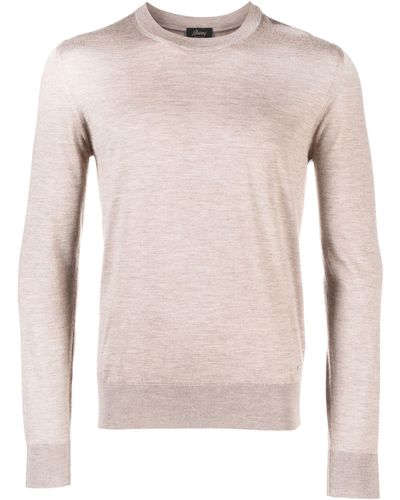 Brioni Crew-neck Cashmere-silk Sweater - Pink