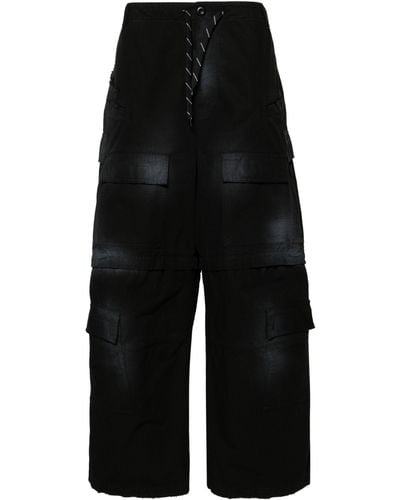 Balenciaga Wide-leg Cargo Jeans - Unisex - Cotton - Black