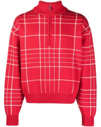 Jacquemus La Maille Carro Checked Sweatshirt - Red