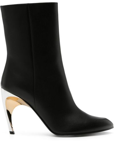 Alexander McQueen Armadillo 100 Leather Ankle Boots - Black