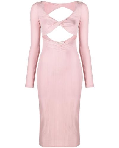 Matériel Twist Cut-out Midi Dress - Pink