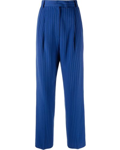 Frankie Shop Bea Pinstripe Straight-leg Trousers - Blue