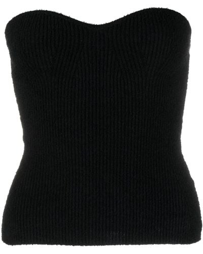 Wardrobe NYC Ribbed Strapless Top - Women's - Graphene/polyamide/cotton - Black