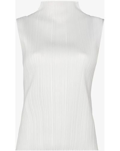 Pleats Please Issey Miyake Basics Plissé Top - Women's - Polyester - White