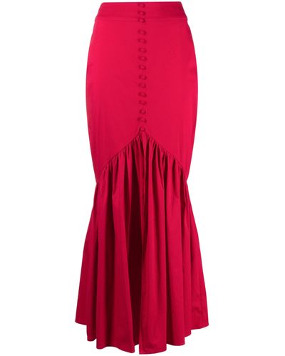 Alexandra Miro Delilah Cotton Maxi Skirt - Red