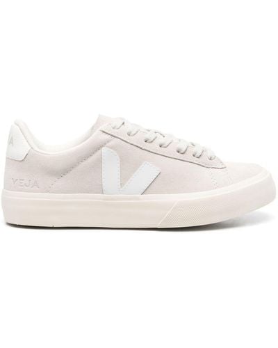 Veja Grey Campo Suede Trainers - Women's - Calf Suede/rubber/fabric - White