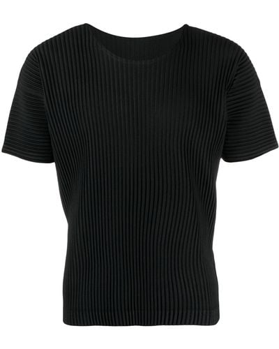 Homme Plissé Issey Miyake Basics Plissé T-shirt - Black