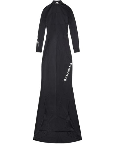 Balenciaga Sporty B Long-sleeve Maxi Dress - Blue